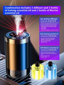 Difusor de auto inteligente -5 modos de trabajo, máquina de aromaterapia montada automáticamente en el auto con lámpara de proyección de luz de las estrellas, humidificador de aire de auto mini, difusor de aceites esenciales aromáticos, ajuste de concentración, inicio y parada automática, batería incorporada, anillo LED de color, recargable por USB, apto para autos, oficinas, baños, dormitorios, habitaciones de mascotas, 5 tipos de aceites esenciales - Multicolor - Ver 8