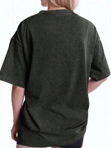 EWH Women's Vintage T - Shirt, "Pink Pony Club" Nostalgic Print, Unisex Fit DG004 - 黑色 - 查看 3