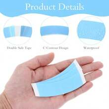M60 Pcs Wig Tape Double Sided SelfAdhesive Toupee Tape Strong Hold Hair Extension Tapes Wig Accories Tapes Replacement For Women Men Wigs Lace Hairpieces Blue 8001 - as pic - View 3