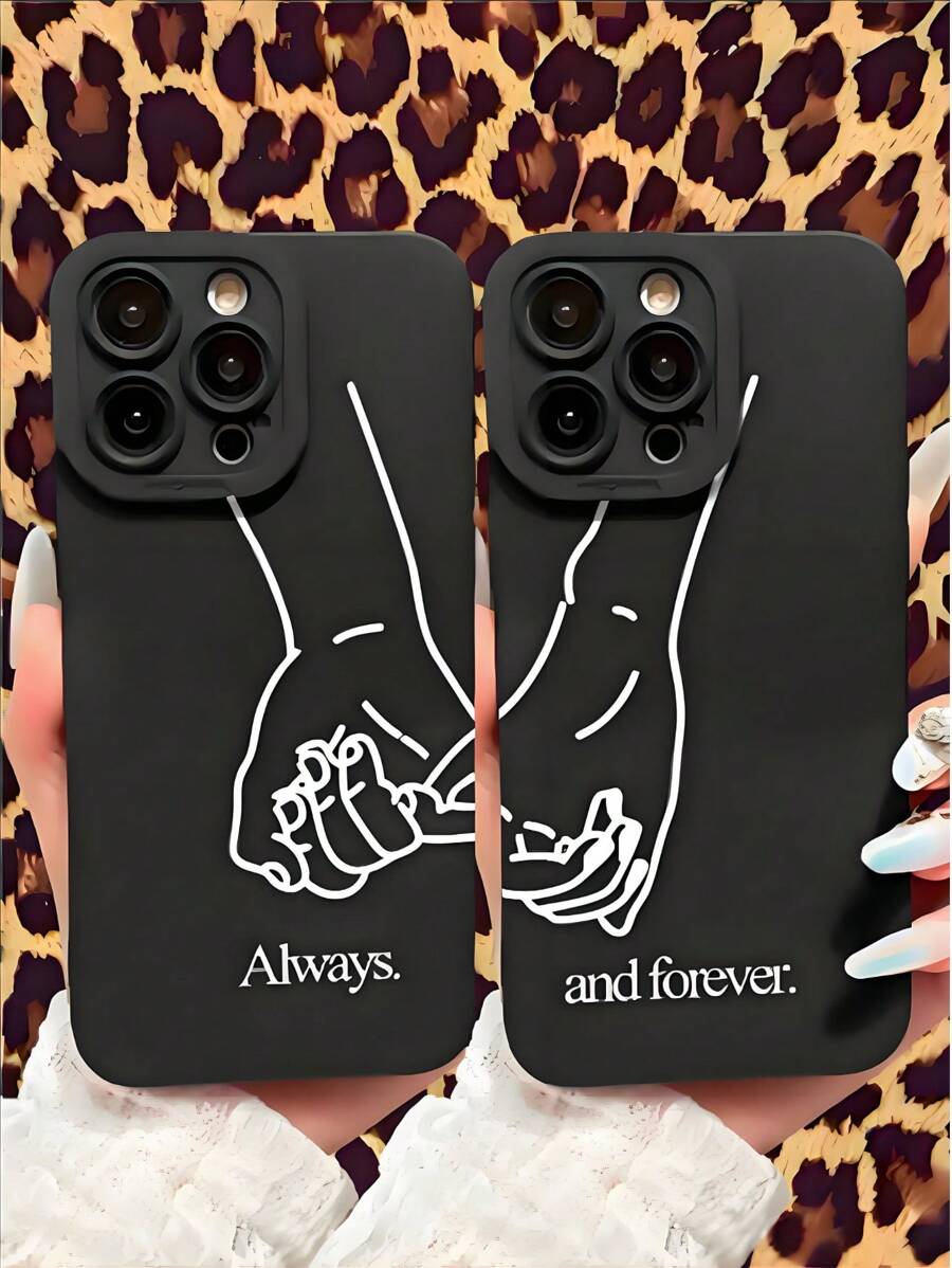قطعتان من أغطية الهاتف الناعمة من مادة TPU للأزواج بعبارة "إلى الأبد معًا" متوافقة مع هواتف iPhone11، 12/12pro، 13/13pro، 13promax، 14/14pro، 14promax، 15/15pro، 15promax، 16/16pro، 16promax، وسلسلة Galaxy - يمكن استخدامها لنفسك أو كهدية لأصدقائك وصديقاتك وأعياد الميلاد والمناسبات، مقاومة للماء والصدمات والخدش