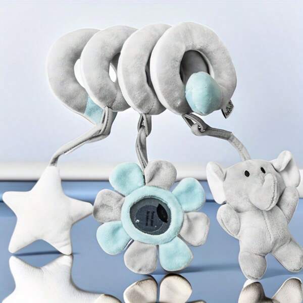 1 pièce Jouets de siège auto pour bébé, jouets de poussette, jouets en peluche d'activité pour nourrissons, jouets suspendus spirale pour berceau, siège auto, poussette. Avec musique, couineurs BB et hochets, pour filles et garçons, cadeau