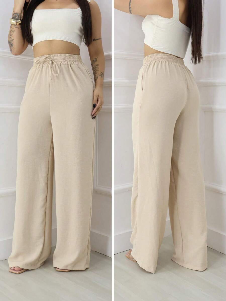 Simple Pocket Knot Drawstring - Nude - View 1