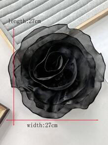 Extra Large Plain Organza Multi-Layer Ruffled Fabric Flower, Simple Design For DIY Clothing, Wedding Dress, Garment Accessories