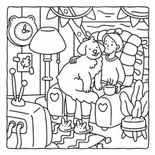 1 cuốn sách tô màu dành cho người lớn chủ đề "Cuộc sống của chó" | Họa tiết dễ chịu, đường nét rõ ràng, bao gồm nhiều cảnh thư giãn | Nên sử dụng kèm với giấy vẽ, thích hợp làm văn phòng phẩm, đồ dùng học tập, món quà hoàn hảo cho các bạn gái, mùa cưới, Ngày của Mẹ. - CUỘC SỐNG CỦA CHÓ - Xem 9