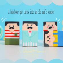 1/3/24pcs Creative Funny Bald Guy Novelty Erasers, Student Rewards Gifts For Children's Day, Christmas, Amusing Office Supplies For Late Night Studying,For School Supplies,Back To School - Multicolor - View 6