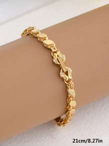 2025 New 18K Gold Plated Copper Vietnamese Sand Gold Horse Eye Bracelet, Peach Heart Bracelet Inlaid With Exquisite Zirconia, Foldable Clasp, Gold Rhombus Bracelet, Versatile & Fashionable Women's Gift