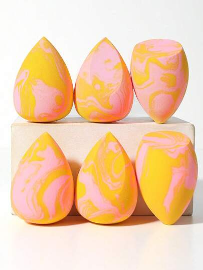 6 piezas Esponjas de Maquillaje, Aptas para Correctores en Crema y en Polvo, Aplicador de Maquillaje de Polvo Suelto