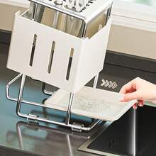 1 件简约不锈钢刀架，家庭必备厨房收纳用品