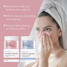 70pcs Day & Night Cleansing Cotton Pads, Containing AHA And BHA, Deep Pore Cleansing, Highly Moisturizing, Soothing And Repairing Skin, Pore Minimizing - Multicolor - View 11