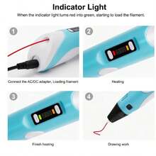 GOLDFOX 3D Printing Pen Set, Includes 10 Colors And 5M PLA Filament