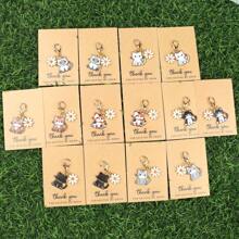 1 套优雅迷人的猫和雏菊钥匙扣 - 女士时尚配饰，动物和花卉主题设计，创意手机壳吊饰，适用于背包和汽车钥匙，传达温暖和意义，也是日常友谊的绝佳小礼物 - 彩色 - 查看 21