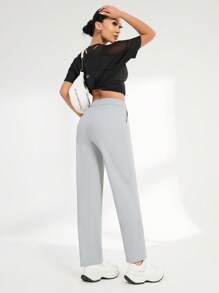 New Arrival Sports Casual Pants With Pockets, Women Trousers - Grey - View 4