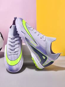 1 双男女通用钉鞋足球/足球训练鞋，低帮户外团队运动鞋，适用于人造草坪、硬质地面、室内训练场，专业防滑钉，大/小码，系带，防滑橡胶鞋底，轻质高性能防滑设计，顶级专业足球鞋，厂家直销 - 淡紫色 - 查看 9