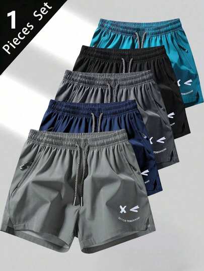 1 件装男士跑步运动短裤，轻便速干休闲透气短裤，适合夏季户外穿着