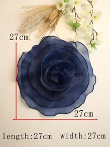 Extra Large Plain Organza Multi-Layer Ruffled Fabric Flower, Simple Design For DIY Clothing, Wedding Dress, Garment Accessories