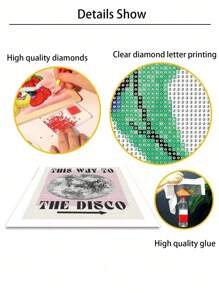1 件 5D DIY 钻石艺术画迪斯科标志，闪亮钻石画工具套件，适用于派对室、酒吧或舞厅墙壁装饰