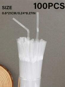 100/200/300pcs Thickened Durable Black Straws, Black Bendable Straws, Length 8.27inch/21cm, Coffee And Stirrers, Drink Accessories, Diameter 0.24inch/0.6cm, Suitable For Kitchen, Bar, Club, Drinks, Milk, Soda Water, Party, Restaurants And Home Use