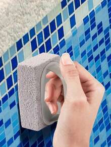 3pcs/Set Handheld Pool Pumice Stone Brush With Handle, Suitable For Pool Cleaning, Scrubbing Pool Tiles, Spa Tile Grout, Concrete, Kitchen, Bathroom And Courts - Grey - View 11