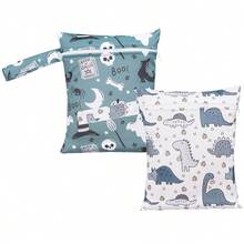 Waterproof Cloth Diaper Wet Dry Bags, Reusable Wet Bags For Swimsuits&Baby Clothes, Portable Wet Bag, With Zipper Closure And Handle, For Travel And Outdoor Use - Multicolor - View 15