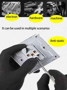 Black Knitted Polyester Breathable Work Gloves, No PU Coating Or Silicone, Durable, Anti-Slip, Breathable, Suitable For Gardening, Outdoor Labor, Agriculture, One Size Fits All Construction And DIY, Digging, Planting, Weeding, Nail And Finger Protection, Suitable For Men And Women