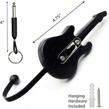 Guitar Shaped Coat Hanr H And Amp Plugin Key Chain For Amplifier Hanr And Holder Rack Or Single Decoration Great Holiday Gift For Music Lovers - 黑色 - 查看 4