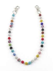 1 件珍珠花裤链、钱包链，高端款式，男士嘻哈风格，多层金属吊坠，镶嵌人造宝石，嘻哈朋克风格时尚配饰。适用于裤链、钥匙扣、腰饰，适合青少年，适用于休闲户外活动、运动、度假、旅行、毕业典礼、生日和日常穿着 - 彩色 - 查看 11