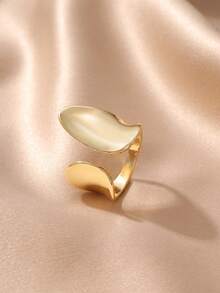 1枚简约不锈钢花朵开口戒指，适合女性日常、节日、派对佩戴，也可作为母亲节礼物 - 花朵 - 查看 16