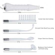 Máquina facial y capilar portátil de alta frecuencia con  electrodos - Blanco - Ver 4