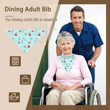 1 Fashionable Adult Triangular Scarf, Adult Dining Bib, Skin-Friendly And Soft, Breathable, Machine Washable, Suitable For Outdoor Decoration And People Who Need Care, Suitable For Older Children And Middle-Aged And Elderly People, Suitable For Men And Women, Four Seasons, Christmas Gift