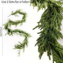 Christmas Dector Home Gift Artificial Norfolk Pine Garlands, Real Touch Winter Pine Garland, Green Artificial Greenery Garland For Table, Mantle, Wall, Indoor, Outdoor Christmas Decorations (Original Green)