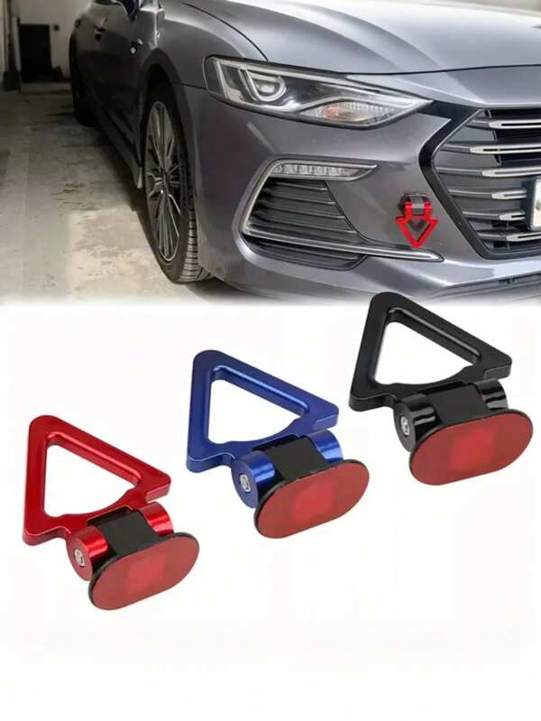1pc Universal Car & SUV Tow Hook, Racing Style Triangle Track Design, Durable PC Material, Car Accessories, Fits Multiple Vehicles, Exterior Mudguard Clip