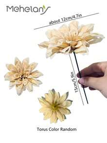 MEHELANY 20 bông hoa cúc Gerbera nhân tạo màu sâm panh có cuống, hoa giả bằng lụa trang trí nhà cửa, phòng ngủ, bàn ăn, sân vườn, tiệc tùng, quà tặng, hoa cài áo cô dâu, ngày Valentine, ngày của Mẹ, vòng hoa cưới tự làm, sân trước, bó hoa cưới - Rượu sâm banh - Xem 4