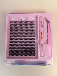 240 Kit extensão de cílios tufinho Lash iniciante diy -MIX 9-14MM - Preto - Visão 9