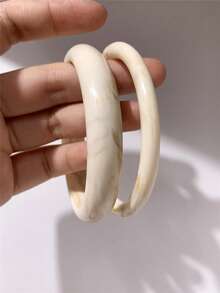 1/4 chiếc Vòng tay nhựa mỏng không đối xứng thời trang dành cho nữ, đa năng và có thể xếp chồng lên nhau - vòng đeo tay - Xem 22