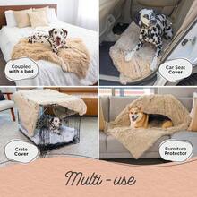 Best Friends By Sheri Calming Shag Dog Blanket Ultra Soft Faux Fur Pet Throw AnxietyRelief Lightweight Warm Bed Cover For Dogs And Cats Machine Washable Taupe 30" X 40" - Màu nâu nhạt - Xem 3