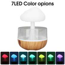 Mushroom Cloud Rain Lamp Humidifier - 7 Colors LED Changing Sleep Atmosphere Lamp Water Drip Rain Sounds Mushroom Waterfall Lamp For Sleeping Bedroom Office - Relaxing Calming & Air Purifying (Not Included Batteries) - Multicolor - View 3