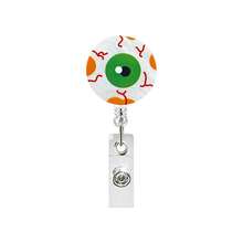 1pc Acrylic Halloween Pumpkin & Ghost Retractable Badge Reel, Suitable For Nurses, Doctors, Staff And Volunteers,For School Supplies,Back To School - Multicolor - View 1