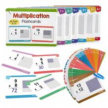 Lachilly 85 tarjetas de aprendizaje de multiplicación con gráficos y juegos de matemáticas, tarjetas interactivas de matemáticas para niños, herramientas de aprendizaje de operaciones matemáticas para aulas y escuelas en el hogar, recursos educativos para el hogar y el aula, juguetes educativos - Multicolor - Ver 12