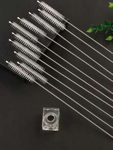 Kit de 10/5/3/1 pieza de cepillos de limpieza para pajitas, cepillos de limpieza de tubo y pajitas de nailon y acero inoxidable con mango largo