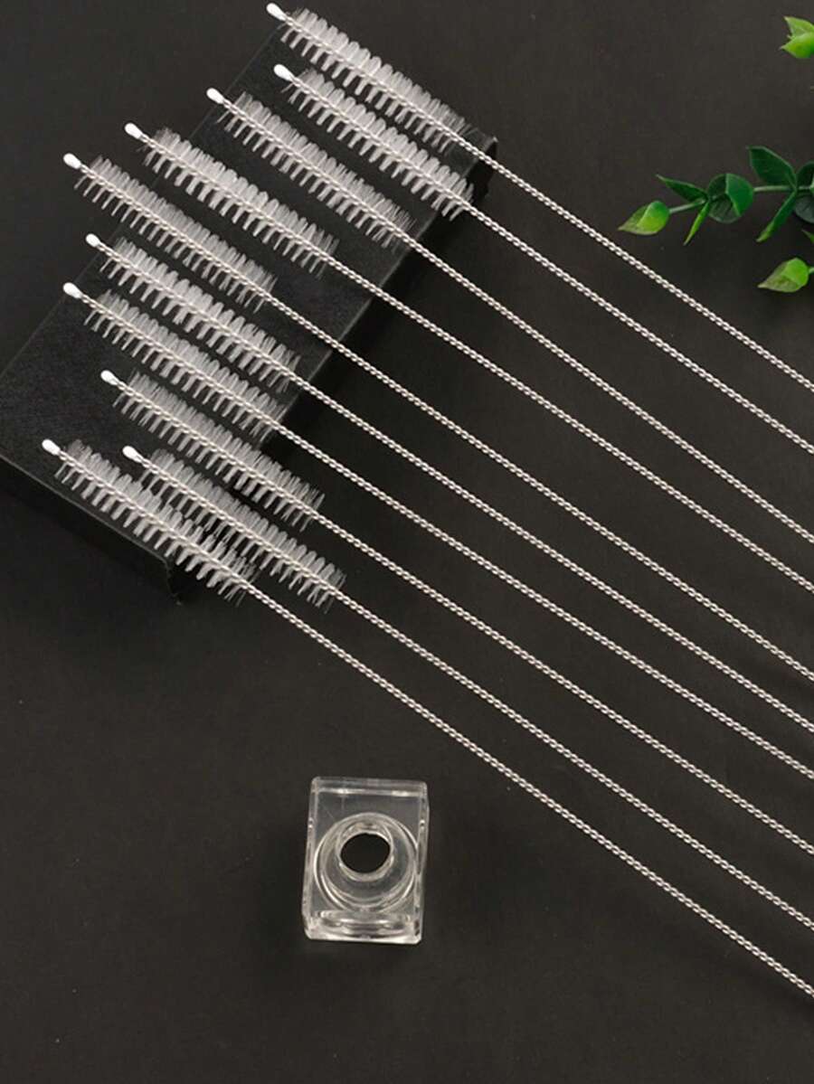Kit de 10/5/3/1 pieza de cepillos de limpieza para pajitas, cepillos de limpieza de tubo y pajitas de nailon y acero inoxidable con mango largo