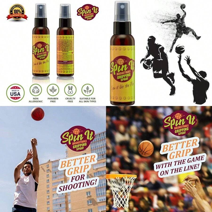 HOT SpiniT Basketball Hand Grip Spray Use With Your Basketball Dribble Trainer Basketball Grip Powder Replacement Part Of Your Basketball Accessories Basketball Gear Basketball Training 2 Oz