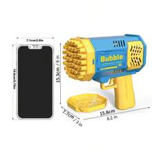 1 pieza Mini máquina de pompas de luz espacial, soplador de pompas eléctrico manual de 40 agujeros, juguete para niños, juguete para exteriores, gran regalo para fiestas de cumpleaños de niños