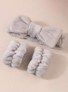 1/2/3 Pcs Cute Lace Plush New Style Face Washing Headband Wide Edge Pleated Sweet Bow Headband Female Wash Mask Headband Face Washing Headband Plush Hair Accessories Bathroom Hair Accessories Face Washing Headband