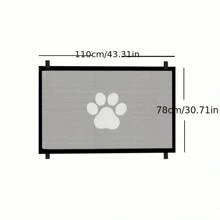 Portable Pet Gate, Durable PE Mesh Fence, Adjustable, Convenient Installation, Indoor/Outdoor Pet Stair Barrier, Multifunctional, Space-Saving Design - Not Suitable For Large Dogs, Make Sure Wall Surface Is Clean Before Adhesive Attachment