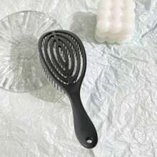 1pc Women's Hollow Comb Black Mosquito Coil Comb Hair Scalp Massage Hair Brush, Suitable For Wet And Dry Hair, Home Beauty Women Accessory Gifts, Hair Styling Kit, For Barber Salon Beauty Travel Essentials