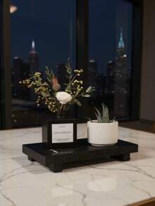 1 khay đựng đồ phòng tắm nhỏ, chân đế bằng gỗ, đồ trang trí phong cách cổ điển, khay trang trí bằng gỗ - nhỏ, tiết kiệm không gian cho phòng tắm, nhà bếp và đồ mỹ phẩm, khay đen, khay trắng, khay gỗ nâu - Nhiều màu - Xem 10