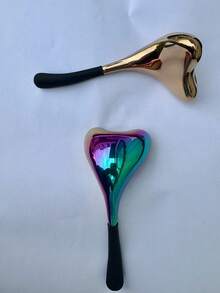 Łyżka do masażu z lodu ze stali nierdzewnej, kule lodowe do masażu zimnem i ciepłem, kula lodowa, młotek do masażu oczu i twarzy, chłodzący patyk do terapii lodem ze stali nierdzewnej (kula lodowa Beauty) - Wielokolorowe - Zobacz 9