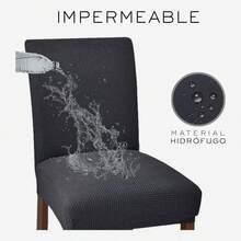 Juego de 6 piezas engrosadas y elásticas juego de asientos de restaurante doméstico antideslizante y resistente al desgaste juego de protección de sillas de restaurante - Gris Oscuro - Ver 10