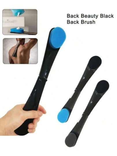 1/2 件背部涂抹器，背部乳液涂抹器，可折叠条纹 - 背部美黑乳液涂抹器，轻松涂抹于难以触及的部位，打造完美外观，男女浴室辅助器，背部刷，个人护理折叠背部涂层，方便耐用