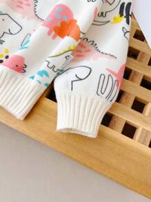 M.Dian xi Kids Cartoon Sweater New Autumn Winter Boys Toddlers Thickened Fleece Crew Neck Pullover Top, Outer Wear